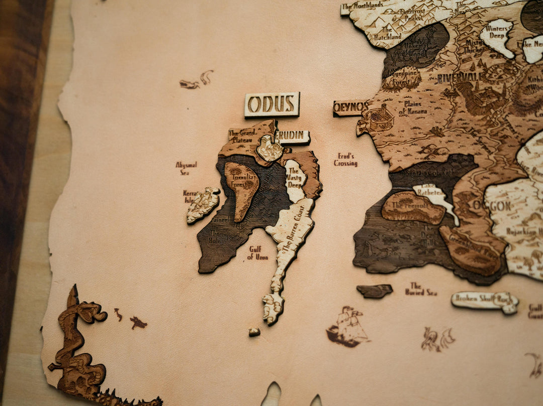 Wooden / Leather EverQuest Map