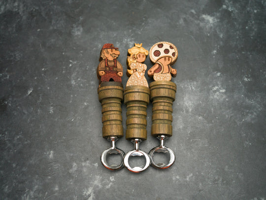 Wooden Mario Bros Henna Bottle openers