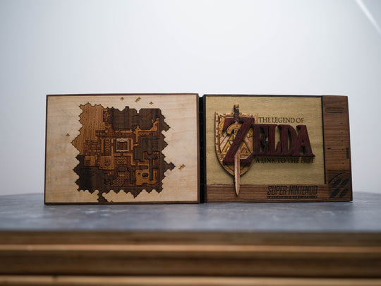 Wooden Zelda Link to the Past SNES Cartridge holder
