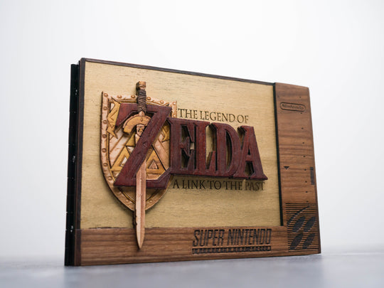 Wooden Zelda Link to the Past SNES Cartridge holder