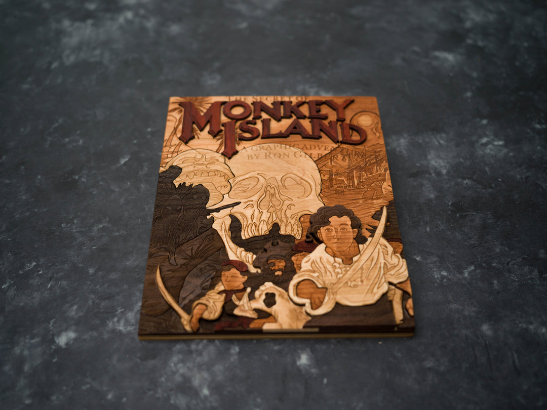 Wooden The Curse of Monkey Island PC Game print replica