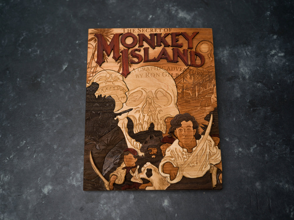 Wooden The Curse of Monkey Island PC Game print replica