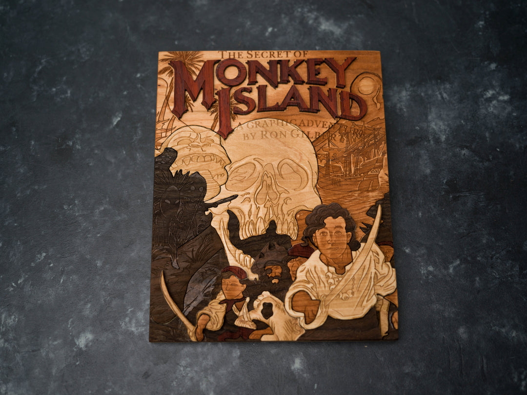 Wooden The Curse of Monkey Island PC Game print replica