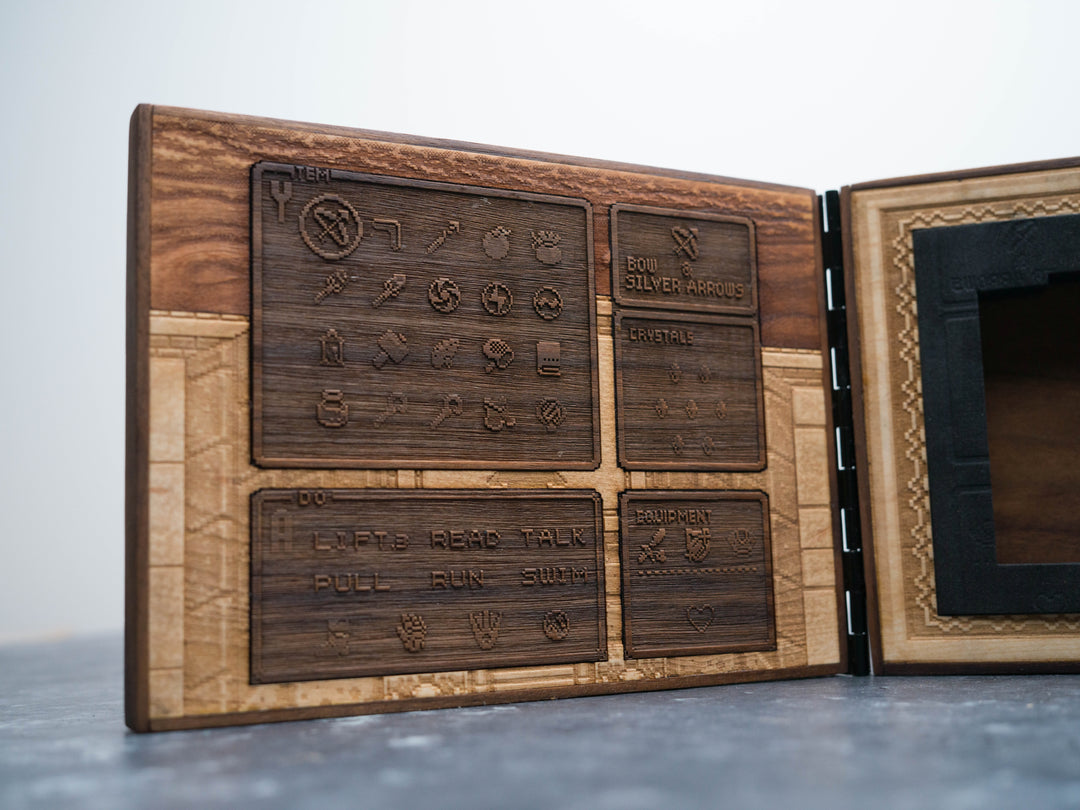 Wooden Zelda Link to the Past SNES Cartridge holder