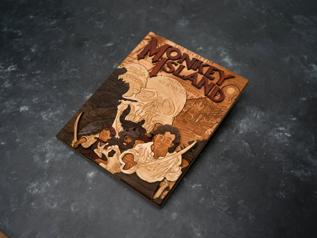 Wooden The Curse of Monkey Island PC Game print replica