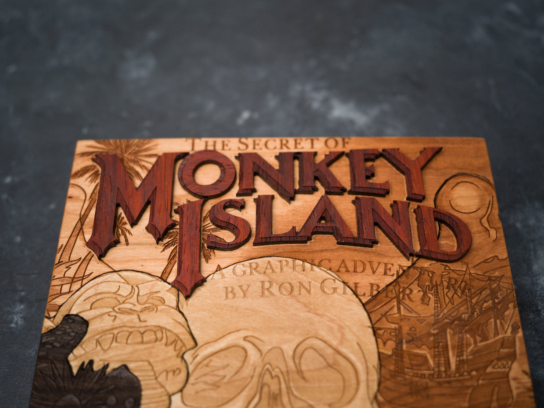 Wooden The Curse of Monkey Island PC Game print replica