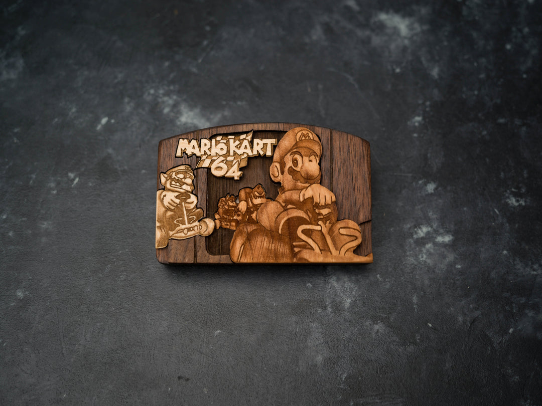 Wooden Mario Kart 64 replica / N64 Cartridge Replica