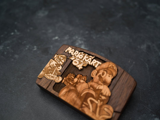 Wooden Mario Kart 64 replica / N64 Cartridge Replica