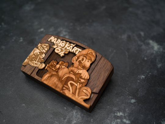 Wooden Mario Kart 64 replica / N64 Cartridge Replica