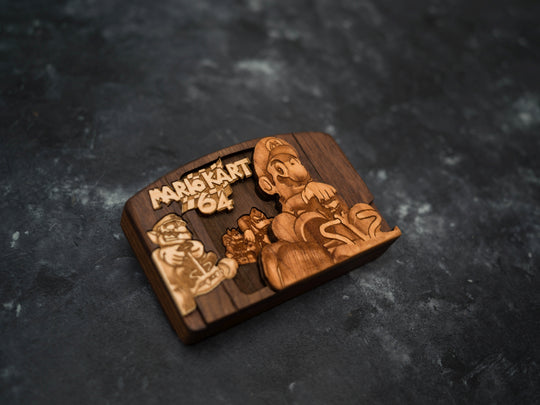 Wooden Mario Kart 64 replica / N64 Cartridge Replica
