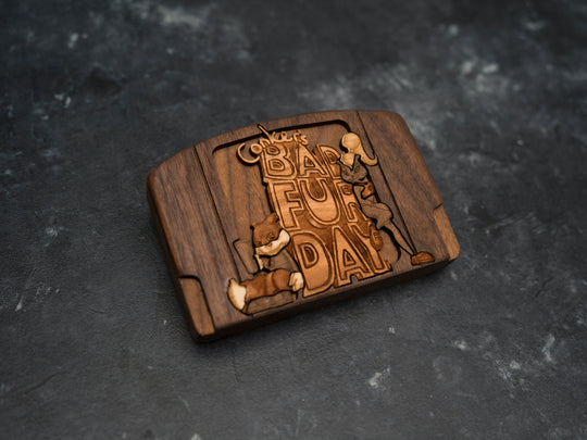 Wooden Conker's Bad Fur Day Nintendo 64 / N64 Cartridge Replica