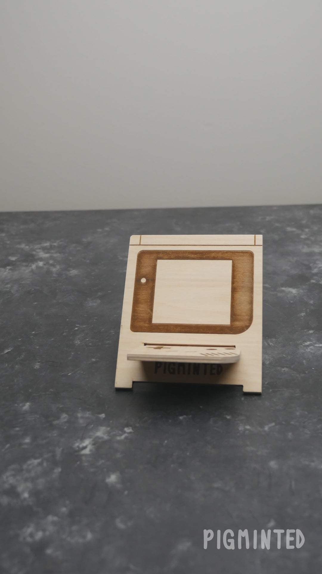 Wooden Pokemon Blue Gameboy Cartridge holder